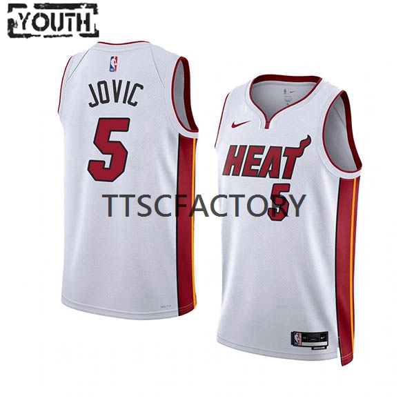 Miami Heat Trikot Nikola Jovic 5 Nike 2022-23 Association Edition Weiß Swingman - Kinder Miami Heat Trikot Nikola Jovic 5 Nike 2022-23 Association Edition Weiß Swingman - Kinder